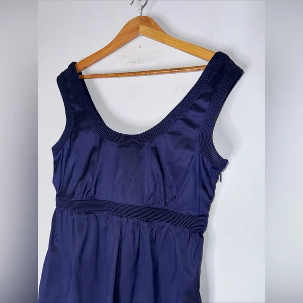 calypso st barth Medium Navy Blue‎ Silk Sheath Dress Empire Waist - Image 3
