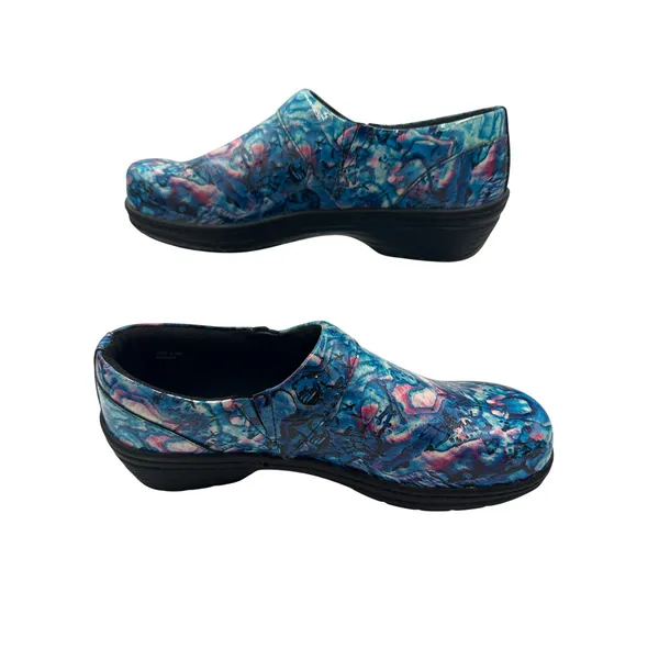 Klogs Mission Blue Pink Kaleidoscope Marble Slip Resistant Clogs Women's 6.5M - Image 2