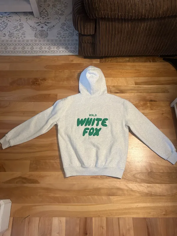 White Fox Hoodie Boutique Oversized green and grey - Image 4