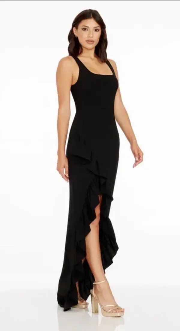 Dress the Population Charlene Ruffle Dress small - Image 3