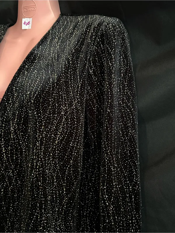 Ronni Nicole Vintage Women’s Sparkle Open-Front Gold & Black Jacket SM - Image 3
