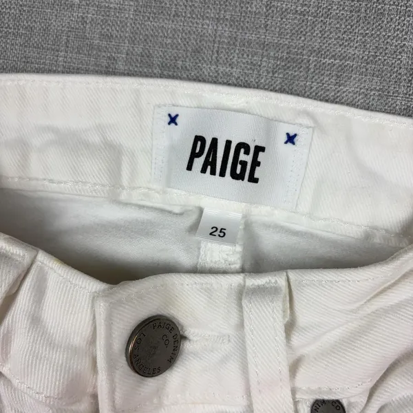 Paige Verdugo Ultra Skinny Jeans Womens 25 White Distressed Stretch Denim - Image 6
