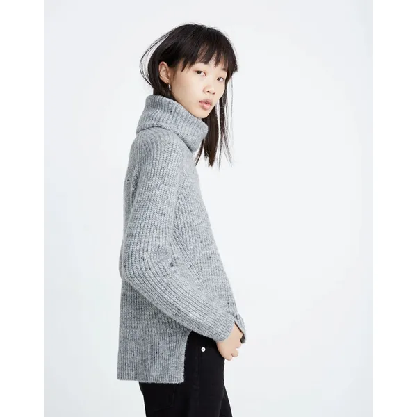 Madewell Mercer Sweater Cable Knit‎ Turtleneck Donegal Gray Sz Small Wool Blend - Image 2