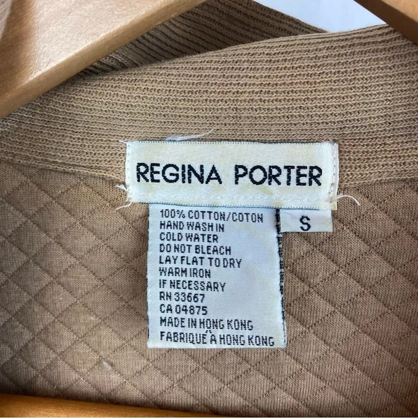 Regina Porter Brown Vintage Quilted Double Breast Long Sleeve Button Jacket S - Image 7