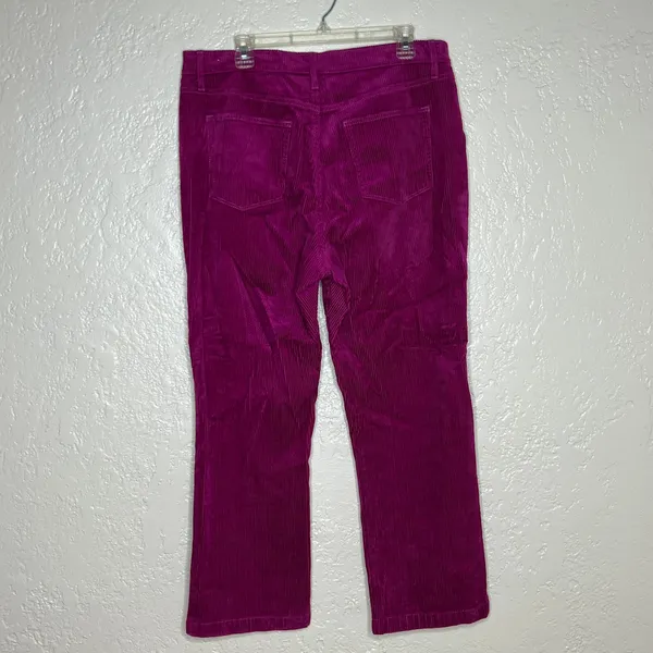 LOFT Women's Straight Corduroy Pants Berry Pink Size 32 Ankle Length‎ Zip Fly - Image 4