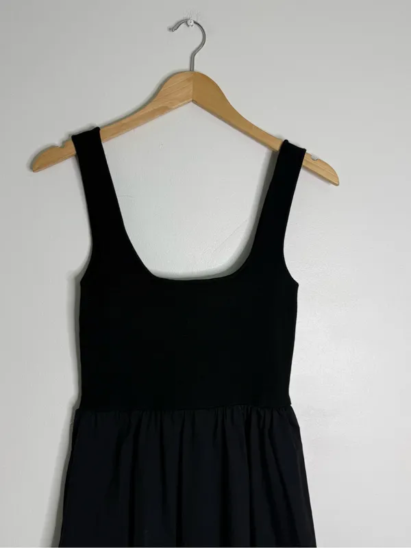 All:Row Lucinda Midi Dress Black Sleeveless Square Neck Size Small - Image 6