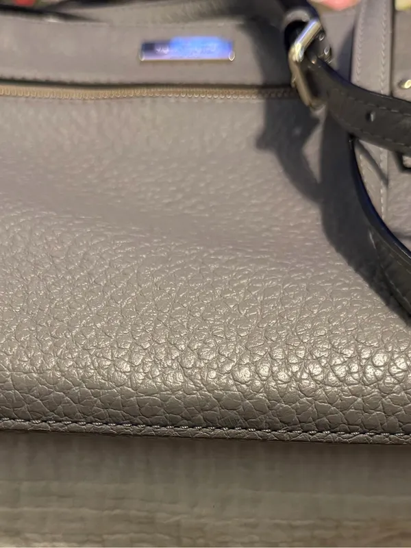 Kate Spade New York Dark Gray Leather Crossbody Shoulder Bag adjustable strap - Image 6