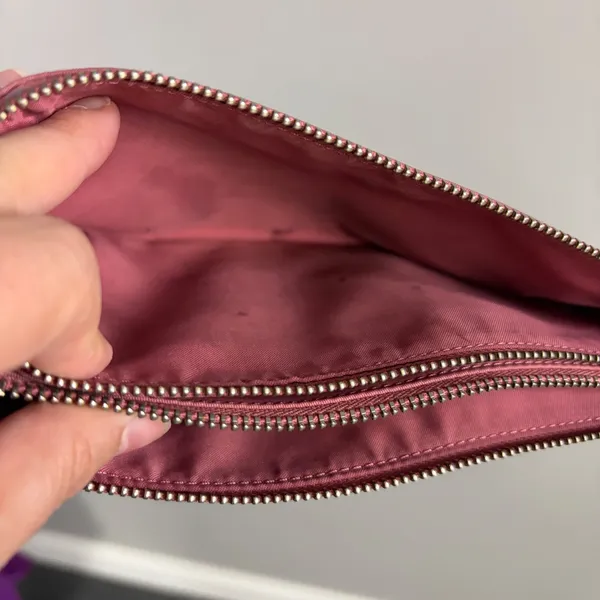 Lululemon Double Zip Pouch Pink Nylon Travel Wallet Organizer Clutch - Image 6