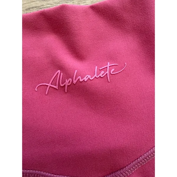 Alphalete Pink Leggings Crossover S M Workout Gym‎ Ankle Compression Soft Mesh - Image 2