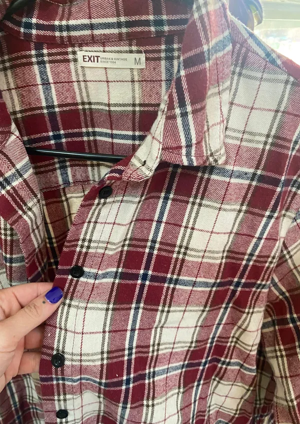Plaid Button Up Red - Image 3
