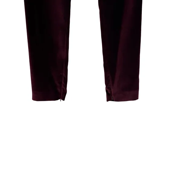 Alice + Olivia‎ Olivia Burgundy Merlot Velvet Bootcut Trousers Pants Size 0 - Image 6