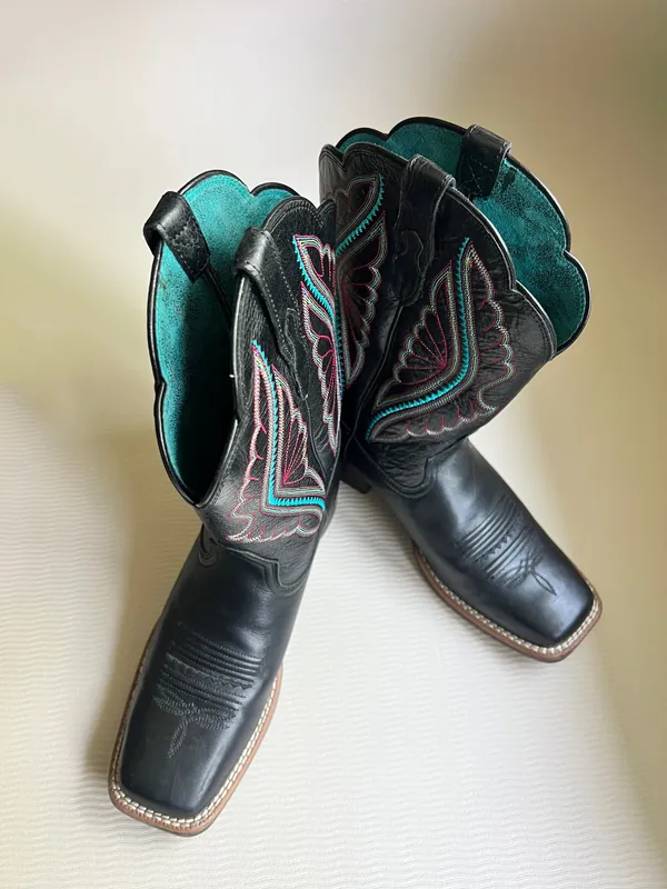 Ariat Ladies Primetime True Black Square Toe Boots 7 - Image 9