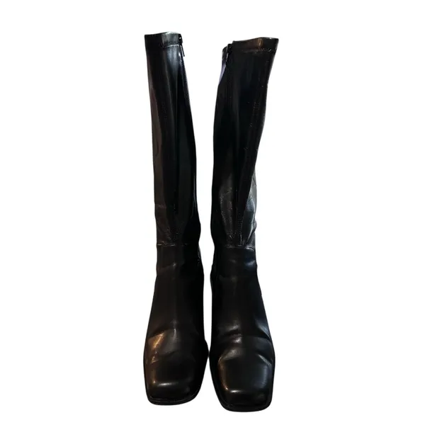 Mootsie Tootsie Boots Women's Size 8M Mid Calf Square Toe Block Heel Side‎ Zip - Image 2