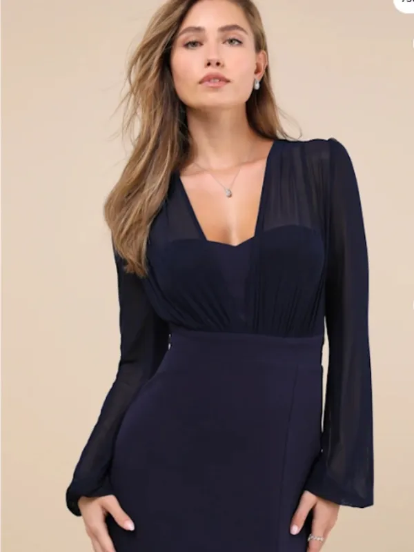LULU's Chic Sexy Wedding Bridesmaid Mother of the Bride Elegant FLowy Gown - Image 3