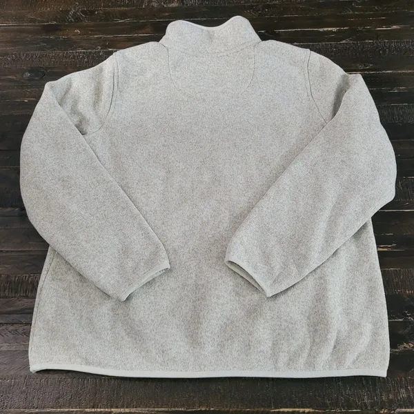 L.L.Bean Women’s XL Sweater Fleece Quarter Button Pullover Gray Cozy Outdoor - Image 3
