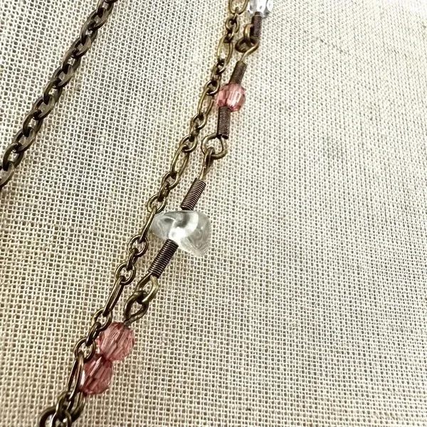 Multi strand quartz beaded cross necklace - Image 4