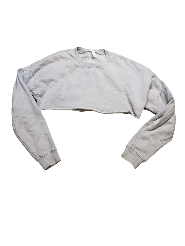 💜 Alo Yoga Cropped Fleece Sweatshirt Light Purple Size Small 💜‎ - Image 2