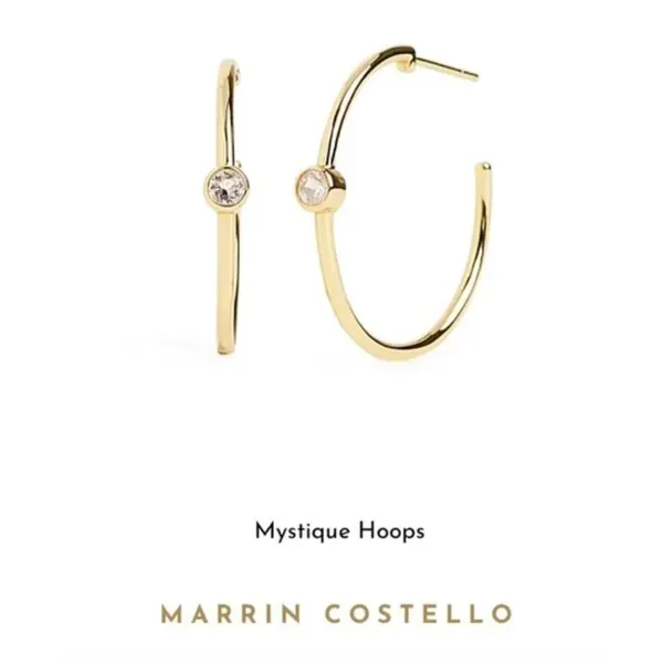Marrin Costello Mystique Hoops Earrings Gold Plate Sterling Silver - Image 2