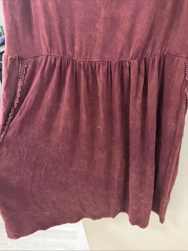 $78 NWOT POL Acid Wash Boho Western Mini Dress S - Image 5