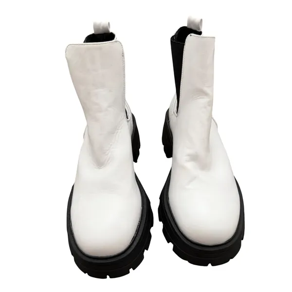 Topshop White Chunky Chelsea Boots Lug Sole Platform Ankle Booties Size 40 - Image 2