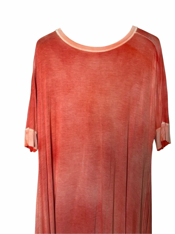 Anthropologie LILKA High Low Coral Orange Maxi Dress M/L Rayon - Image 7