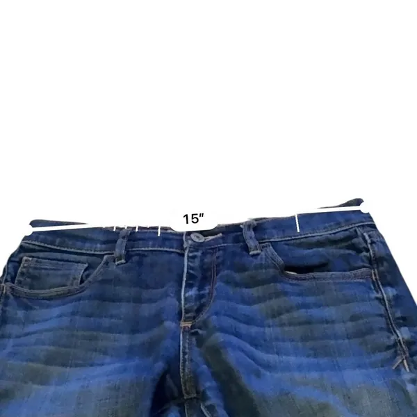Abercrombie &‎ Fitch Denim Bermuda Shorts Womens 6 Blue Raw Hem Stretch Low Rise - Image 7