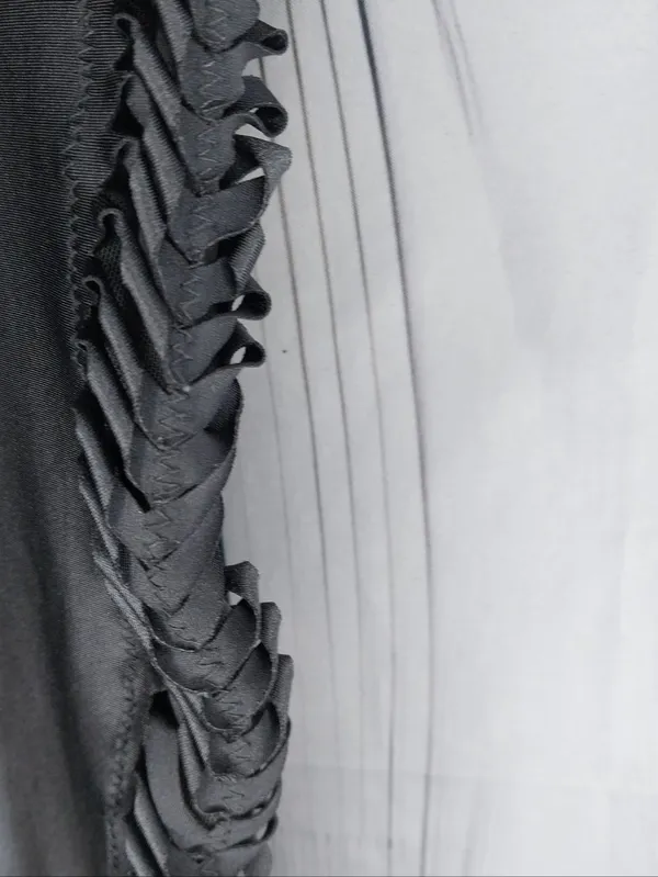 FP Movement By Free People Ruffled Festival Fringe Edgy Metallic Gray Leggings - Image 5