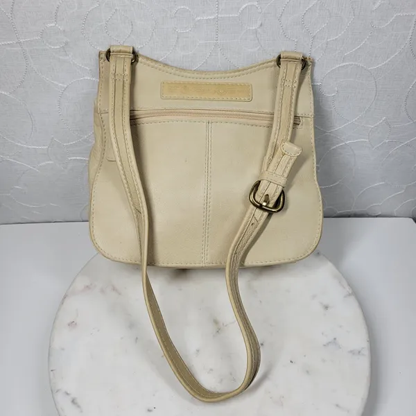 Vintage Fossil Crossbody Bag #75082 Medium Cream Soft Leather Adjustable Strap - Image 6