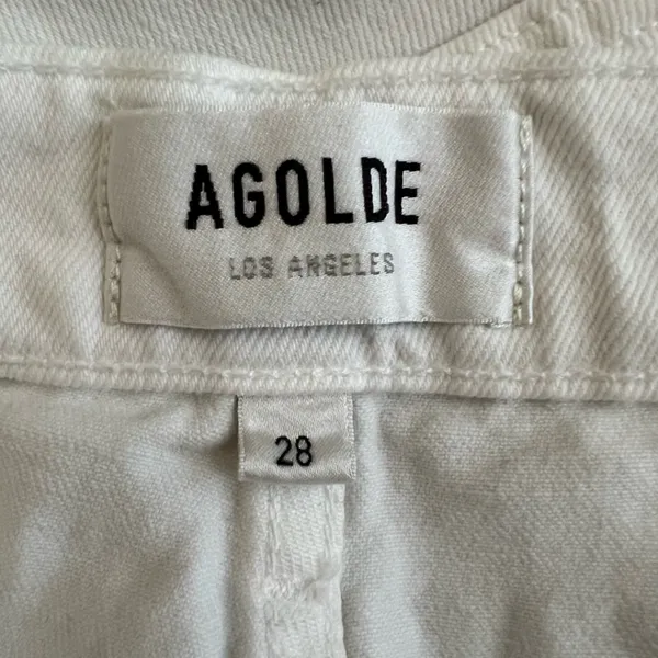 Agolde Women’s Riley Crop Straight Leg Sour Cream White Denim Jeans Size 28 - Image 5