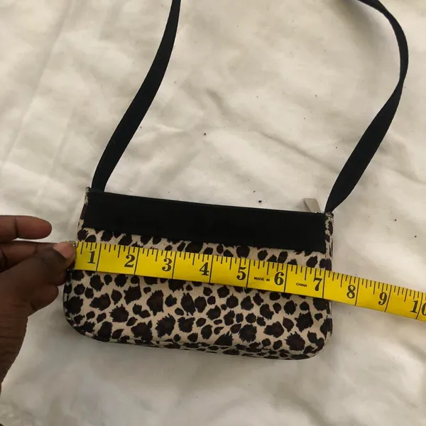 2000s Y2K Black brown tan leopard animal print shoulder hand bag purse - Image 3