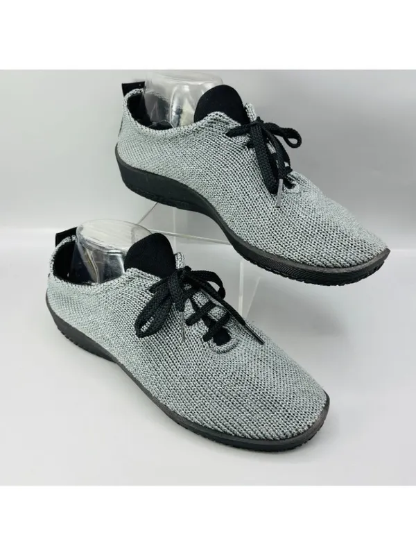 Arcopedico LS Comfort Shoes Womens 10 Gray Knitted Round Toe Casual Lace Up - Image 2