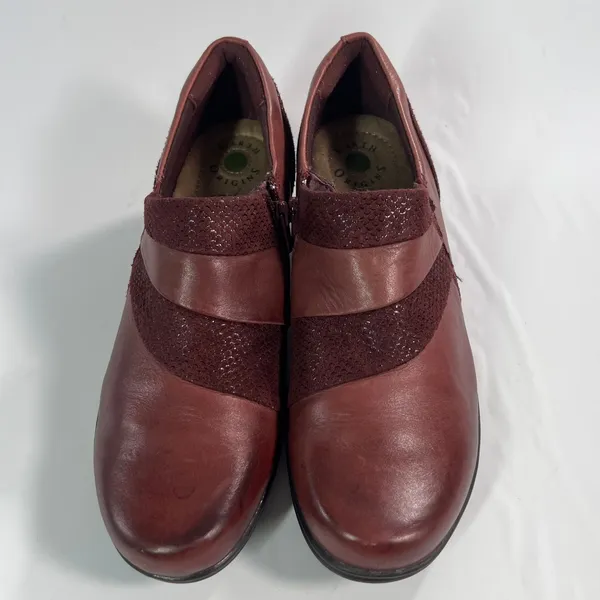Earth Origins Reegan Women's Shooties 10‎ M Medium Burgundy Leather Wedge Shoes - Image 2