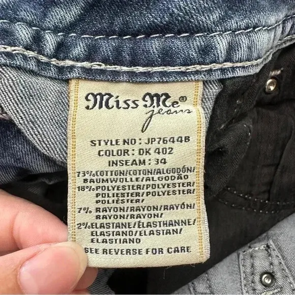 Miss Me Jeans Mid Rise Bootcut Embellished Back Pockets Cropped Womens Sz 29‎ - Image 15