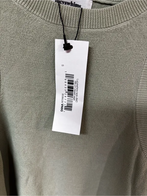 Ribbed Tank Top in Sage Green by The Drop - Image 2