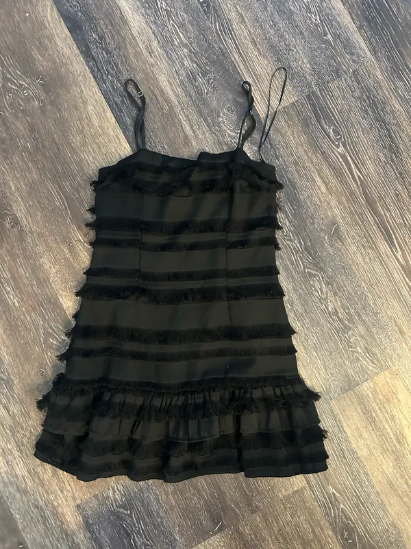 Princess Polly Black Fringe Ruffled Mini Dress - Image 2