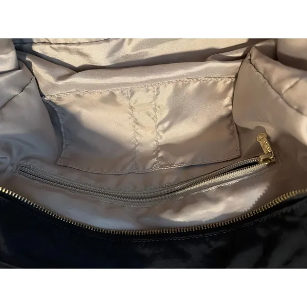 Kipling Tote Bag Womens Large Black Nylon Patent Trim Gold Hardware Multi Pocket - Image 8
