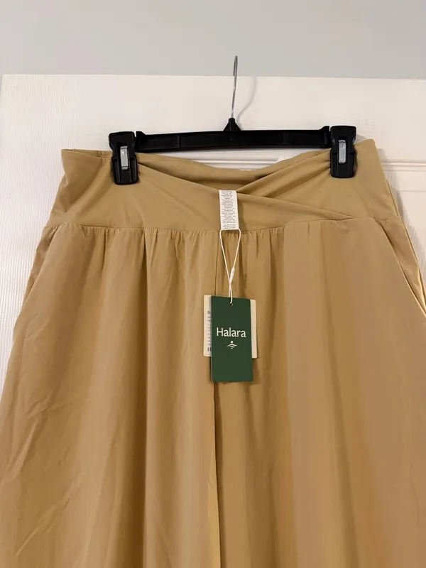 HALARA Tan High-Waist Wide Leg Pull-On Pants size L brand new inseam 24” - Image 3