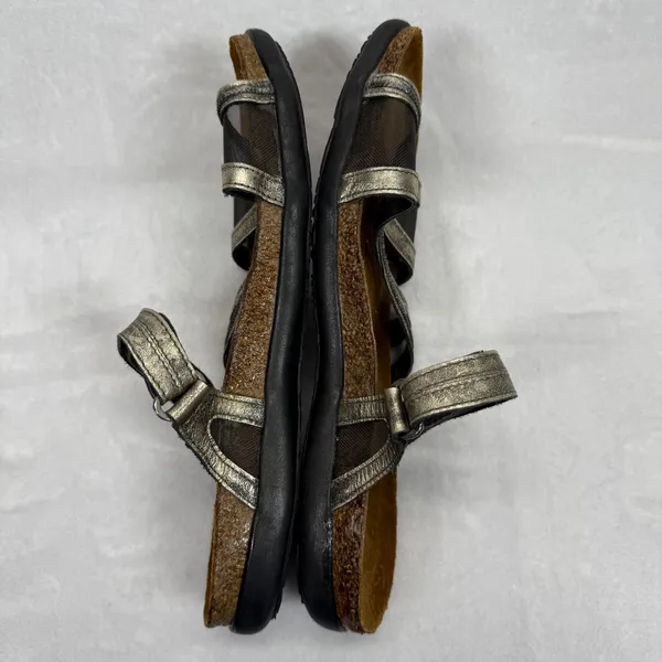 Naot Yarrow Sandals Metallic‎ Leather Comfort Adjustable Strap Size 40 - Image 9