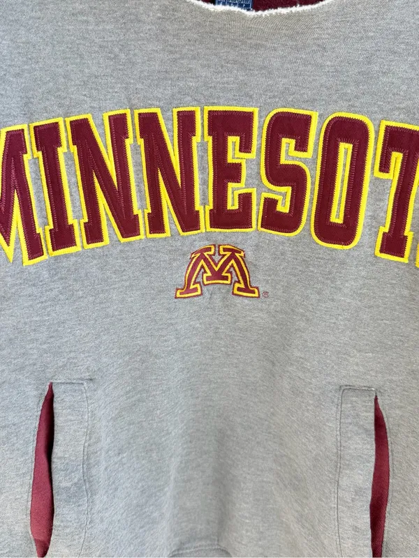 Minnesota Gophers Off-The-Shoulder Sweatshirt Gray - Image 5
