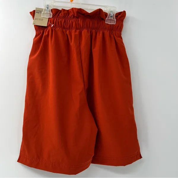 Nike Sportswear Paperbag Shorts Womens XS Orange High Rise Loose Fit NWT - Image 3
