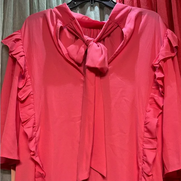 Elegant Pink Ruffle Dress Size XL - Image 4
