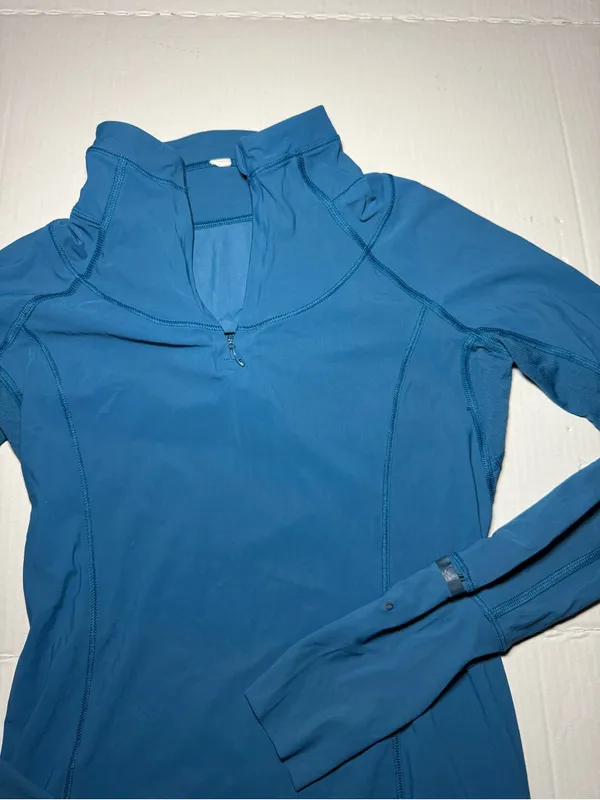 Lululemon Sunaway Runaway 1/2 Zip In Tofino Teal - Image 2