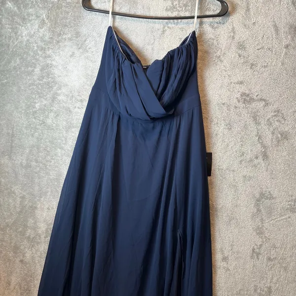 Lulus Navy Strapless Maxi‎ Dress Sz M Bridesmaid Wedding Formal Evening Gown New - Image 2