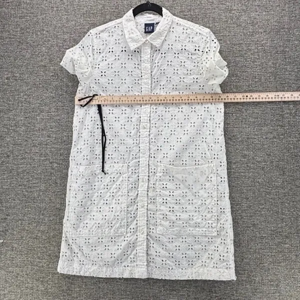 Gap Eyelet Shirt Dress‎ White Small - Image 17