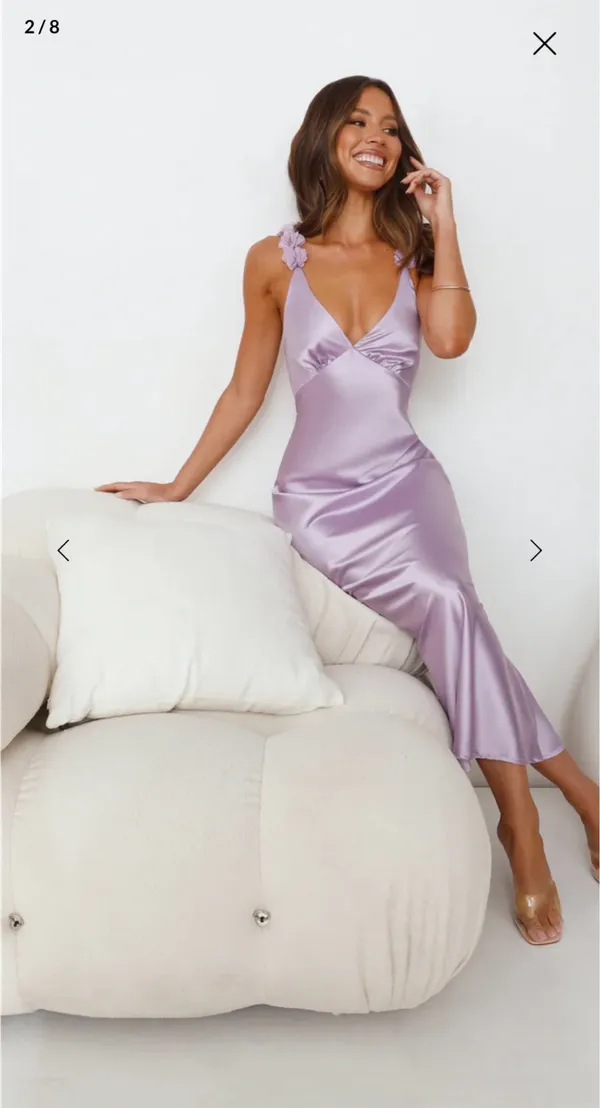 Parties In Spring Hello Molly Satin Maxi Dress - Image 3