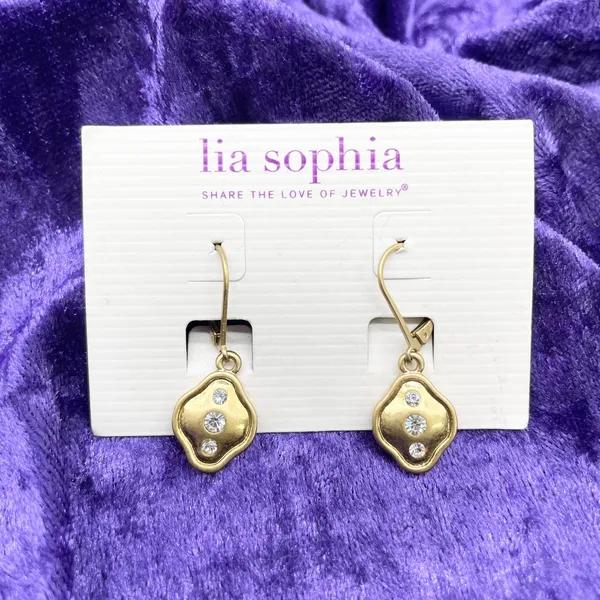 Lia Sophia Women Earrings Goldtone‎ Crystal Drop Classic Elegant Minimalist Glam - Image 3