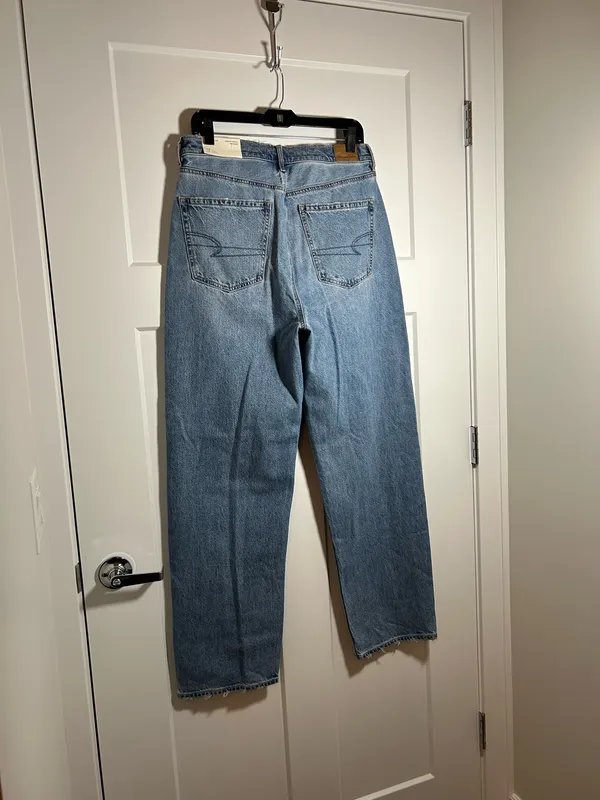 American Eagle Size 12 baggy mom jeans super high rise - Image 9