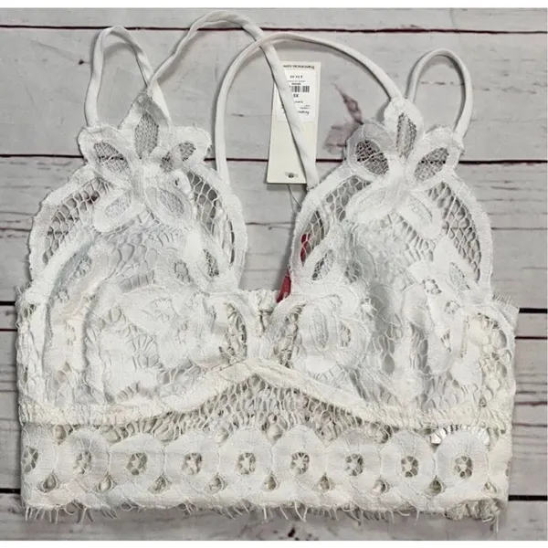 Francesca’s Dina Be Ivory Lace Bralette Size XS - Image 3