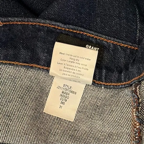 VERONICA BEARD Grant Wide Leg Jean Indigo Blue High Rise Button-Fly Raw Hem 31‎ - Image 12