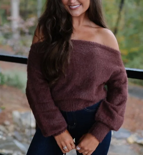 These Three Boutique Asymmetrical sweater brown - Image 2